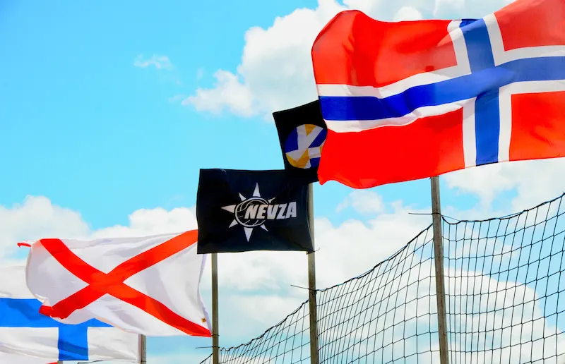 NEVZA flags at Bridlington Beach